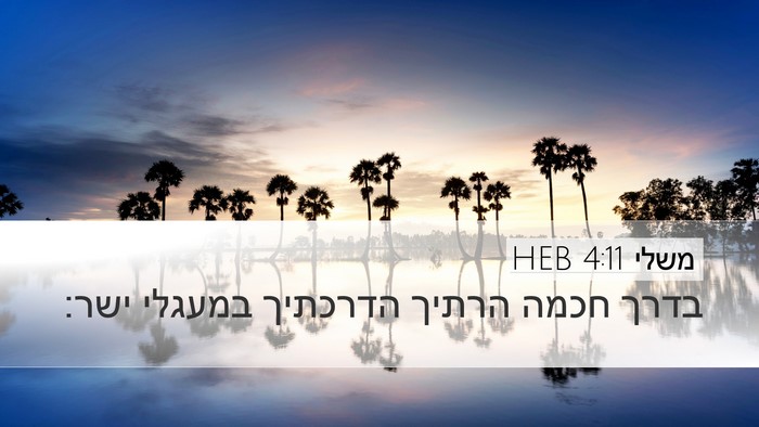 משלי 4:11 HEB Desktop Wallpaper - בדרך חכמה הרתיך הדרכתיך - Desktop Bible Verse Wallpaper