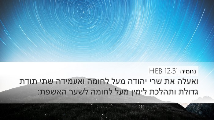נחמיה 12:31 HEB Bible Verse Image