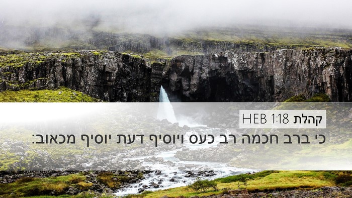 קהלת 1:18 HEB Bible Verse Image