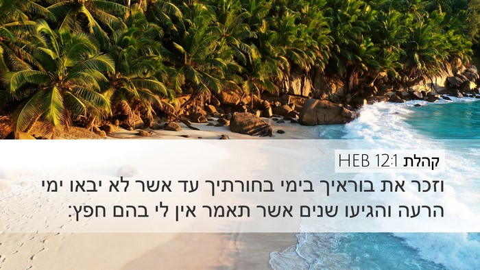קהלת 12:1 HEB Bible Verse Image