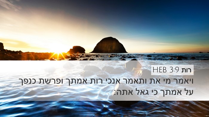 רות 3:9 HEB Desktop Wallpaper - ויאמר מי את ותאמר אנכי רות - Desktop Bible Verse Wallpaper