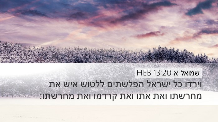 שמואל א 13:20 HEB Desktop Wallpaper - וירדו כל ישראל הפלשתים - Desktop Bible Verse Wallpaper
