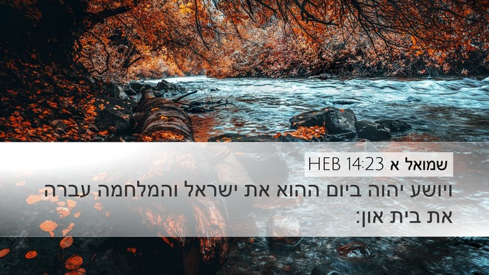שמואל א 14:23 HEB Bible Verse Image