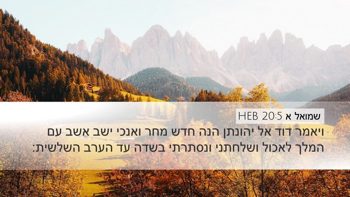שמואל א 20:5 HEB Bible Verse Image