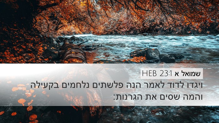 שמואל א 23:1 HEB Bible Verse Image