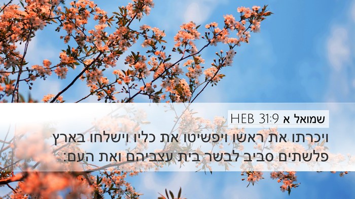 שמואל א 31:9 HEB Bible Verse Image