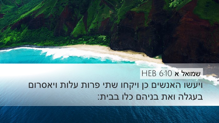 שמואל א 6:10 HEB Desktop Wallpaper - ויעשו האנשים כן ויקחו שתי - Desktop Bible Verse Wallpaper