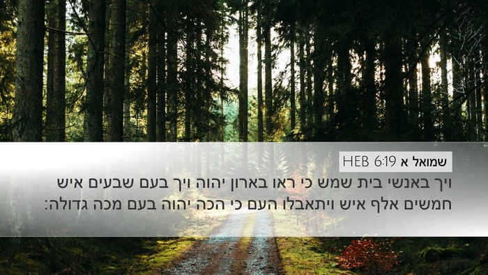 שמואל א 6:19 HEB Bible Verse Image