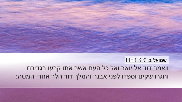 שמואל ב 3:31 HEB Bible Verse Image