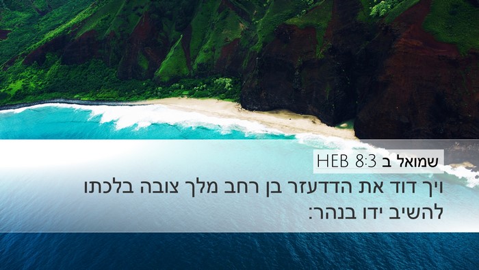 שמואל ב 8:3 HEB Desktop Wallpaper - ויך דוד את הדדעזר בן רחב - Desktop Bible Verse Wallpaper