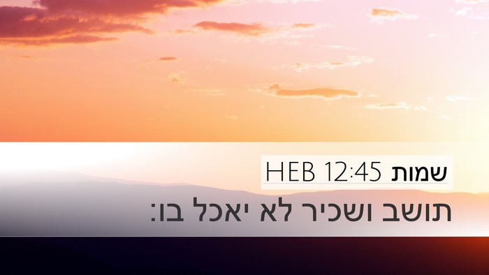 שמות 12:45 HEB Desktop Wallpaper - תושב ושכיר לא יאכל - Desktop Bible Verse Wallpaper