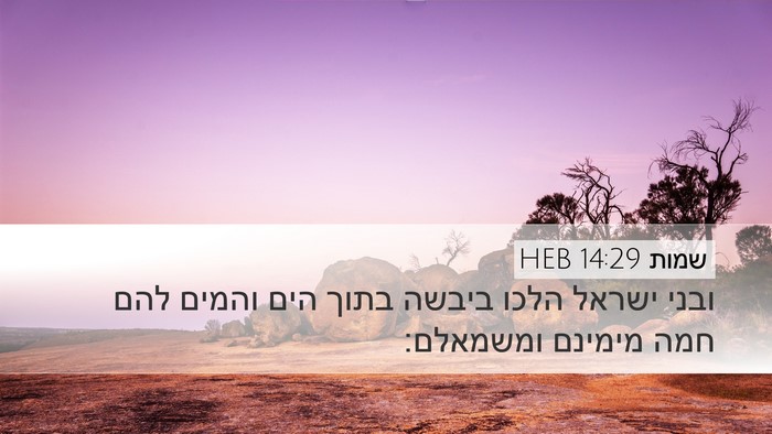שמות 14:29 HEB Bible Verse Image