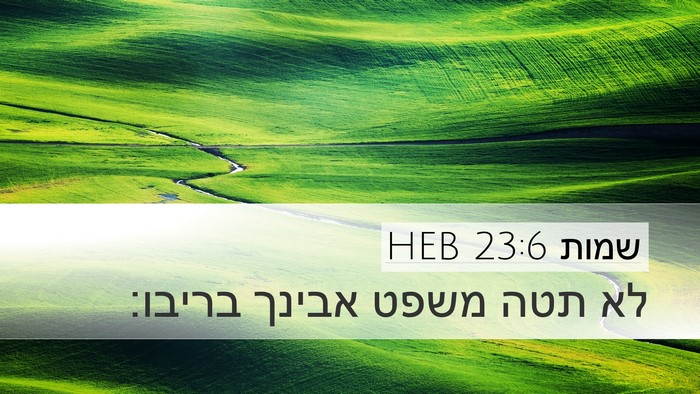 שמות 23:6 HEB Bible Verse Image