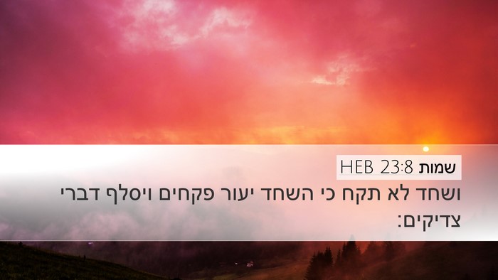 שמות 23:8 HEB Bible Verse Image