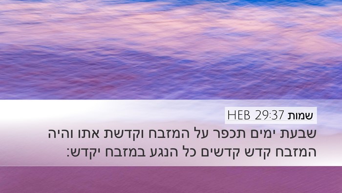שמות 29:37 HEB Bible Verse Image