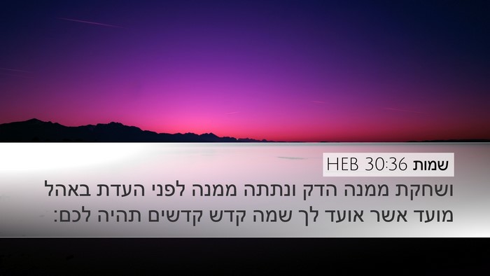 שמות 30:36 HEB Bible Verse Image
