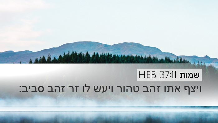 שמות 37:11 HEB Desktop Wallpaper - ויצף אתו זהב טהור ויעש לו - Desktop Bible Verse Wallpaper