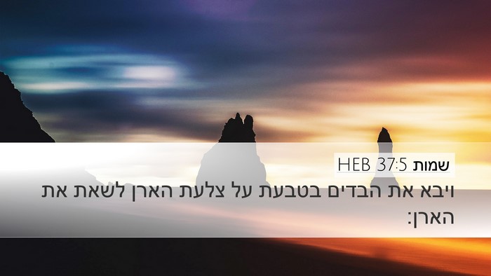 שמות 37:5 HEB Desktop Wallpaper - ויבא את הבדים בטבעת על צלעת - Desktop Bible Verse Wallpaper