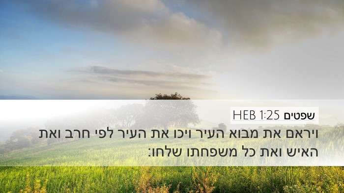 שפטים 1:25 HEB Desktop Wallpaper - ויראם את מבוא העיר ויכו את - Desktop Bible Verse Wallpaper