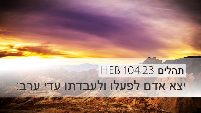 תהלים 104:23 HEB Bible Verse Image