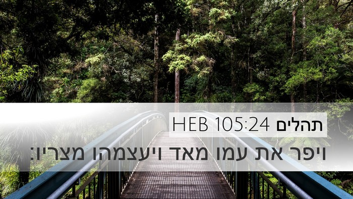 תהלים 105:24 HEB Bible Verse Image
