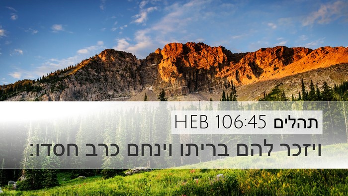 תהלים 106:45 HEB Bible Verse Image
