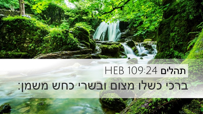 תהלים 109:24 HEB Bible Verse Image