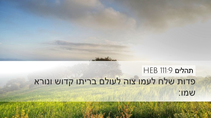 תהלים 111:9 HEB Bible Verse Image