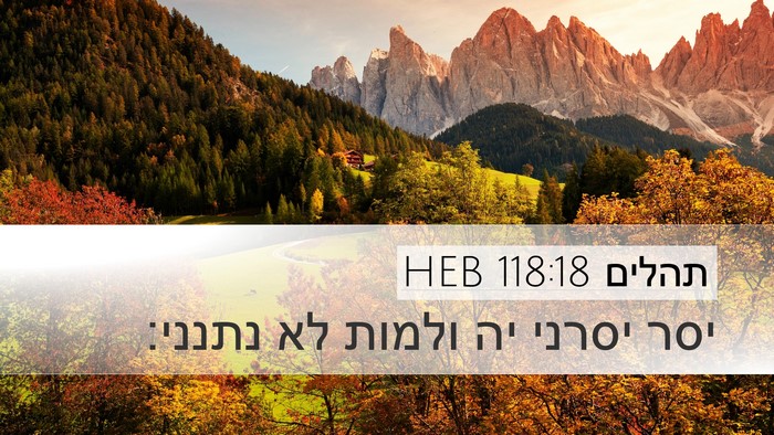 תהלים 118:18 HEB Bible Verse Image
