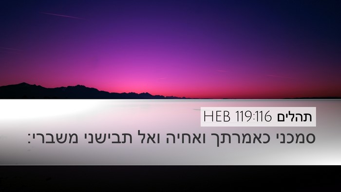 תהלים 119:116 HEB Bible Verse Image
