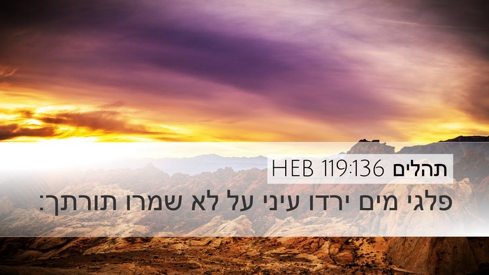 תהלים 119:136 HEB Bible Verse Image