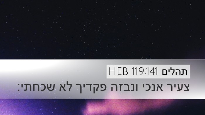 תהלים 119:141 HEB Bible Verse Image