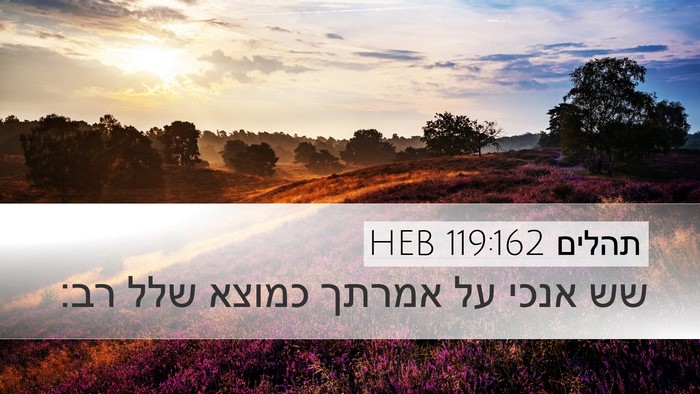 תהלים 119:162 HEB Bible Verse Image
