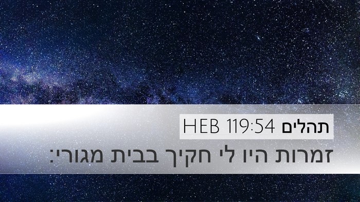 תהלים 119:54 HEB Desktop Wallpaper - זמרות היו לי חקיך בבית - Desktop Bible Verse Wallpaper