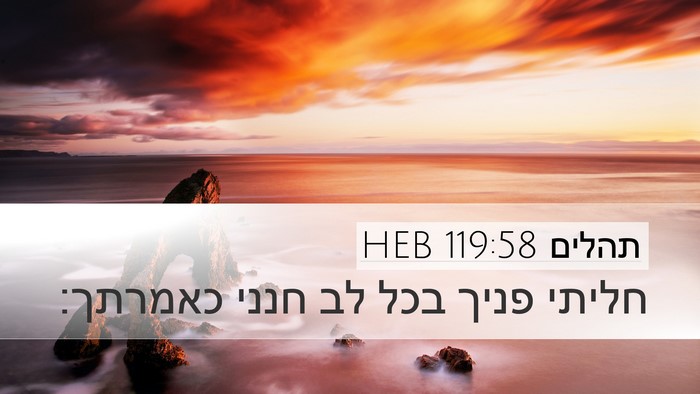 תהלים 119:58 HEB Bible Verse Image