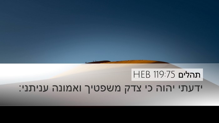 תהלים 119:75 HEB Bible Verse Image
