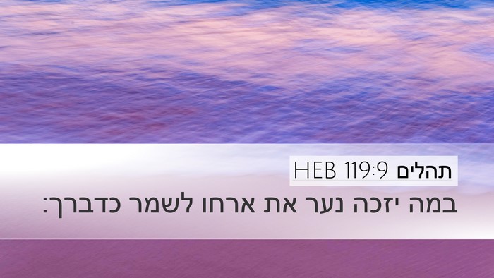 תהלים 119:9 HEB Bible Verse Image