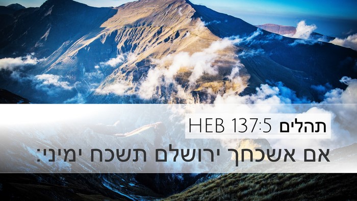 תהלים 137:5 HEB Desktop Wallpaper - אם אשכחך ירושלם תשכח - Desktop Bible Verse Wallpaper