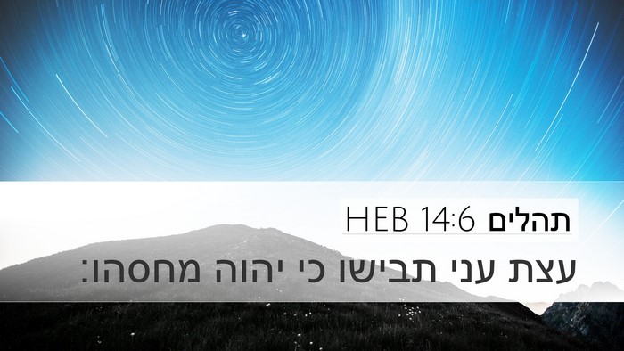 תהלים 14:6 HEB Desktop Wallpaper - עצת עני תבישו כי יהוה - Desktop Bible Verse Wallpaper
