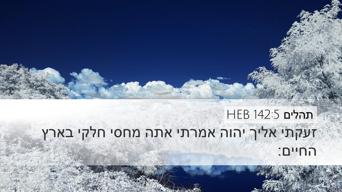 תהלים 142:5 HEB Bible Verse Image