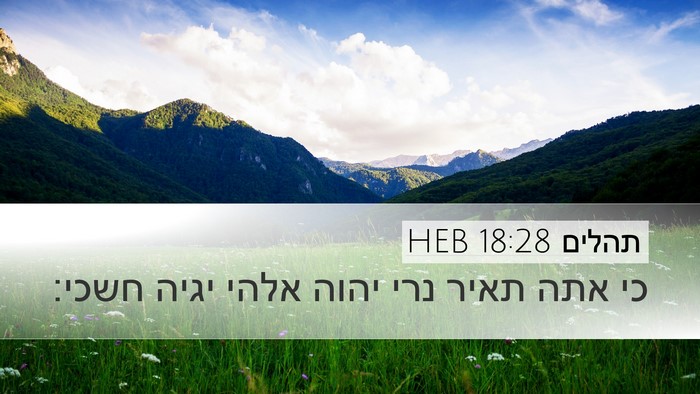 תהלים 18:28 HEB Bible Verse Image