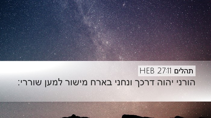 תהלים 27:11 HEB Bible Verse Image
