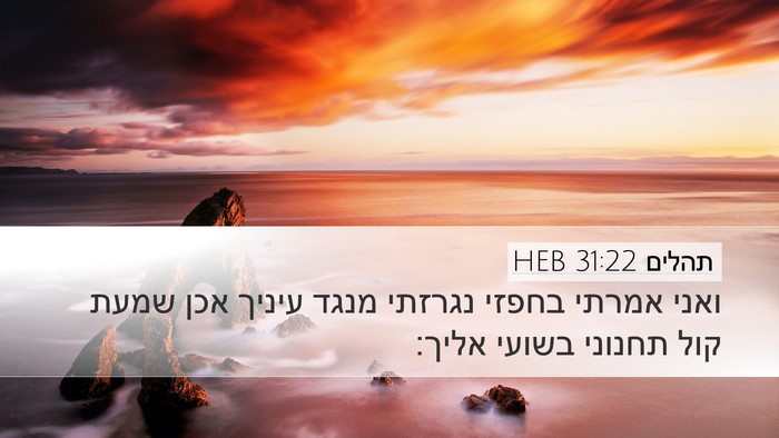 תהלים 31:22 HEB Bible Verse Image