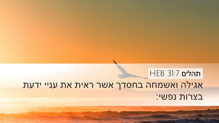 תהלים 31:7 HEB Bible Verse Image