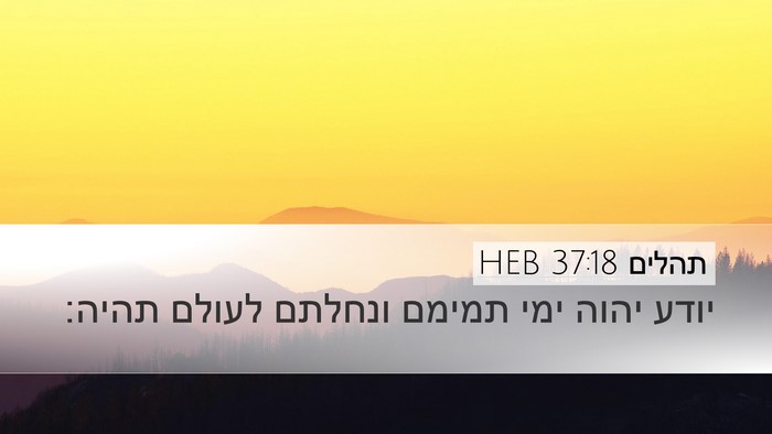 תהלים 37:18 HEB Bible Verse Image