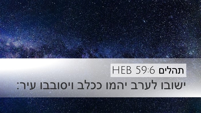 תהלים 59:6 HEB Desktop Wallpaper - ישובו לערב יהמו ככלב - Desktop Bible Verse Wallpaper