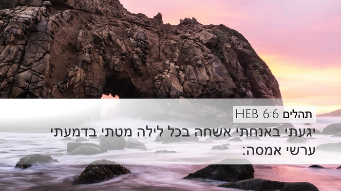 תהלים 6:6 HEB Bible Verse Image
