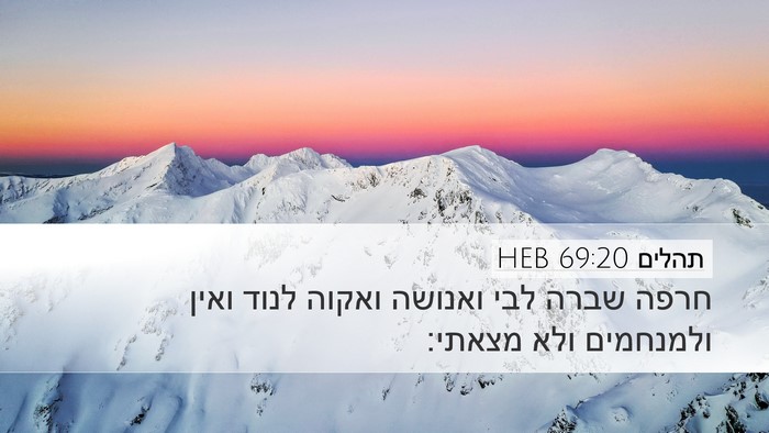 תהלים 69:20 HEB Bible Verse Image