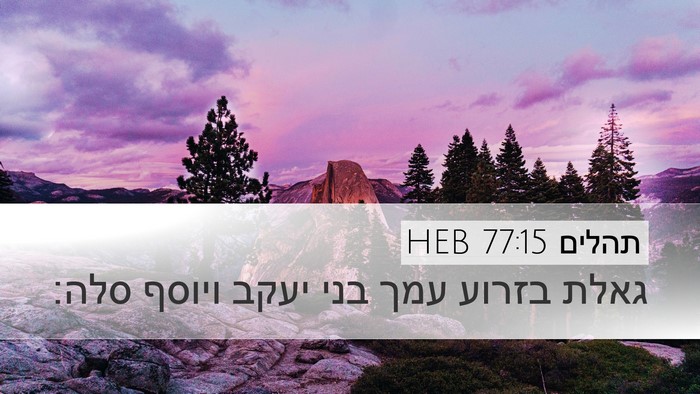 תהלים 77:15 HEB Bible Verse Image