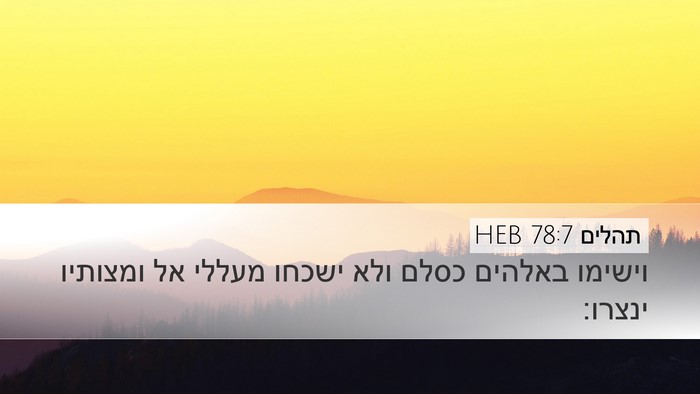 תהלים 78:7 HEB Desktop Wallpaper - וישימו באלהים כסלם ולא - Desktop Bible Verse Wallpaper